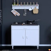 Modilayn DOQU (XXXL) Set Ocak Altı Dolap 80x88x48 cm, Çekmeceli, Kpk, Tüp Bölmeli Ve Baharat Raflı - 3