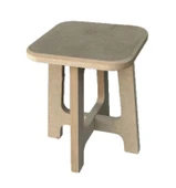 Boyanabilir Ahşap MDF Kare Demonte Tabure 23x28 cm - 2