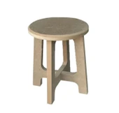 Boyanabilir Ahşap MDF Yuvarlak Demonte Tabure 23x28 cm - 2