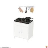 Modilayn DOQU (XXXL) Set Ocak Altı Dolap 80x88x48 cm 1 Çekmece 2 Kapaklı ve 1 Gözlü Tüp Bölmelidir - 8