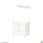 Modilayn QPLAS (XXXL) Set Ocak Altı Dolap 80x88x48 cm. Çekmeceli, kapaklı, raflı ve baharat raflı. - 10