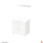 Modilayn QPLAS (XXXL) Set Ocak Altı Dolap 80x88x48 cm Çekmeceli, Kapaklı 2 Göz Raf Bölmeli thumbnail 9