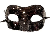 Payetli Venedik Balo Parti Maskesi Siyah - 1