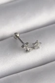 CEYLAN ADAM 316L Çelik Gümüş Renk Zirkon Taşlı Yıldız Tragus Piercing thumbnail 1