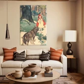 Kırmızı Başlıklı Kız Kanvas Tablo thumbnail 1