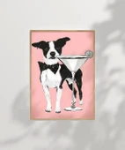 Çerçevesiz Poster Şık Köpek ve Martini thumbnail 6