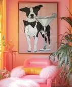 Çerçevesiz Poster Şık Köpek ve Martini thumbnail 4