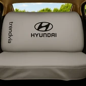 Hyundai Logolu Açık Gri Ön Arka Oto Koltuk Kılıfı Seti Araç İçi Koltuk Koruma - 2