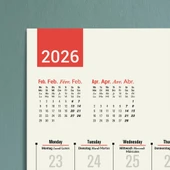 2026 Çok Dilli Takvim, Dil Öğrenme Aylık Planlayıcı Takvimi, İngilizce, Almanca, Fransızca, İspanyolca Takvim, Eğitici T thumbnail 3