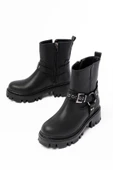 868-2015 Siyah Fermuarlı Günlük Kadın Bot - 5