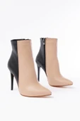 LS-216 Siyah Yüksek İnce Topuklu Fermuarlı Kadın Bot - 11