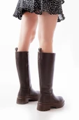 236-340 Bej Fermuarlı Günlük Kadın Çizme - 12