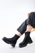236-2011 Siyah Streç Fermuarlı Günlük Kadın Bot - 7