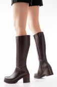 767-3013 Siyah Fermuarlı Günlük Kadın Çizme - 12