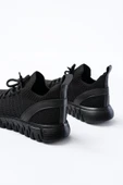 DM-501 Siyah Bağcıklı Faylon Taban Günlük Spor Ayakkabı - 3