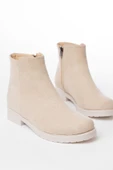 165-204 Bej Süet Fermuarlı Günlük Kadın Bot - 1