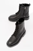1101-2289 Siyah Luna Bağcıklı Fermuarlı Günlük Kadın Bot - 1