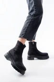 236-2011 Siyah Streç Fermuarlı Günlük Kadın Bot - 9