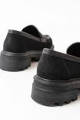 746-759 Siyah Süet Günlük Yüksek Tabanlı Loafer Ayakkabı - 5
