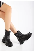 236-2013 Siyah Toka Aksesuarlı Fermuarlı Günlük Kadın Bot - 4