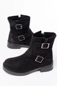 02-2014 Siyah Süet Toka Aksesuarlı Günlük Kadın Bot - 5