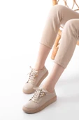 P-910 Bej Bağcıklı Taban Dikişli Günlük Kadın Spor - 1