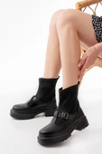 236-2034 Siyah Streç Günlük Kadın Bot - 2
