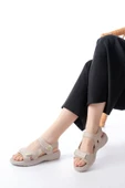 Dm-363 Taba Baret Cırtlı Dikişli Günlük Kadın Sandalet - 10