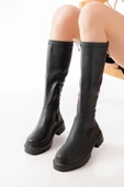 236-2291 Siyah Fermuarlı Günlük Kadın Çizme - 3