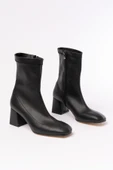 HC-2700 Siyah Streç Topuklu Fermuarlı Günlük Kadın Bot - 4