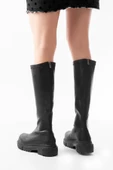 812-301 Siyah Streç Arkadan Fermuarlı Günlük Kadın Çizme - 1