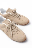 RS-01 Bej Süet İnce Taban Günlük Spor Ayakkabı - 3