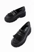 749-749 Siyah Günlük Yüksek Tabanlı Loafer Ayakkabı - 4