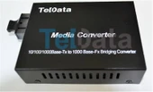 Teldata Media Converter Single Mode 10-100-1000 20 Km Dual Sc 2 Li Paket Set - 1