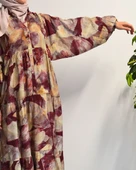 Kadın Modal Tesettür Elbise – Paisley Desenli – Rahat Kalıp – 135 cm Boy – 1-2 Beden - 9
