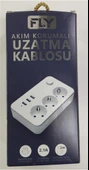 Fly 3406-01 3lü Anahtarlı 2.1A 3Usb Şarj Çıkışı 2mt Anahtarlı  Akım Korumalı Priz Çocuk Koruması thumbnail 1