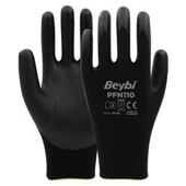 PFN110 9 Beden Siyah Polyester Örgü Üzeri ½ Köpük Nitril Kaplı Eldiven 12li Paket En388 (3131X) - 2
