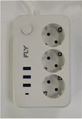 Fly 3406-01 3lü Anahtarlı 2.1A 3Usb Şarj Çıkışı 2mt Anahtarlı  Akım Korumalı Priz Çocuk Koruması thumbnail 4