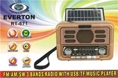Everton Rt-671 Bluetooth Fm-Usb-Tf-Aux Şarjlı Solar Nostaljik Radyo Güneş Panelli - 3