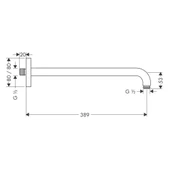 Hansgrohe Duş Dirseği 389 mm Krom - 3
