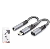 Hadron Gj-018 Type-C To 3.5Mm + Type-C F Kablo Car Şarj 100W Siyah - 1