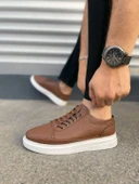 JET-0535 Prime Bağcıklı Cilt Erkek Günlük Sneaker Ayakkabı CBT - Taba thumbnail 3