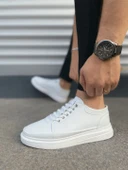 JET-0535 Prime Bağcıklı Cilt Erkek Günlük Sneaker Ayakkabı CBT - Beyaz thumbnail 3