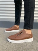 JET-0535 Prime Bağcıklı Cilt Erkek Günlük Sneaker Ayakkabı CBT - Taba thumbnail 2