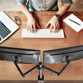 Çift Monitör Kolu 13–32 inç VESA 75×75 100×100 Tam Hareketli Ergonomik Metal Stand - 4