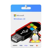 Windows 10 Kurulum Dosyalı 64GB USB Bellek (Windows 10 Pro Lisans Anahtarı Hediyeli) - 1