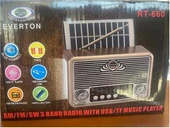 Everton Rt-660  Bluetooth Fm-Usb-Tf-Aux Şarjlı Nostaljik Radyo Solar (Güneş Panelli) thumbnail 3
