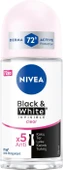 NIVEA Kadın Roll On Deodorant Black & White Invisible Clear 72 Saat Anti-Perspirant Koruma (50 ml) - 1