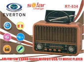 Everton Rt-834 Bluetooth Radyo-TF card-usb-Kumandalı Nostaljik Radyo Solar Güneş Panelli - 4