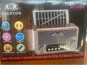 Everton Rt-660  Bluetooth Fm-Usb-Tf-Aux Şarjlı Nostaljik Radyo Solar (Güneş Panelli) thumbnail 1